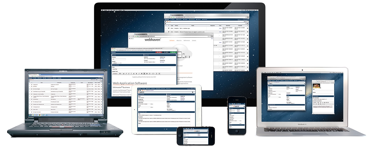Editmaster Business is responsive software and runs on all modern devices